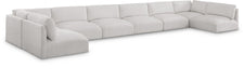 Meridian Furniture - Ease 228" Fabric Upholstered 8 Piece Modular Sectional - 696Cream-Sec8B - GreatFurnitureDeal