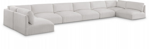 Meridian Furniture - Ease 228" Fabric Upholstered 8 Piece Modular Sectional - 696Cream-Sec8B - GreatFurnitureDeal