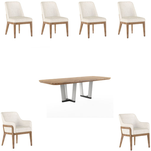 ART Furniture - Portico 7 Piece Rectangular Dining Table Set in Sienna, White Plaster - 323221-3351-7SET - GreatFurnitureDeal