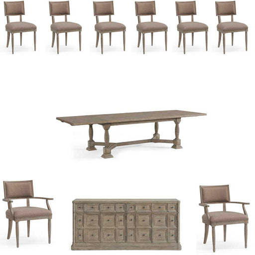 ART Furniture - Reforma 10 Piece Trestle Dining Table Set in Tapenade - 324238-2358-10SET - GreatFurnitureDeal