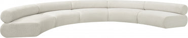 Meridian Furniture - Bale 202" Chenille Fabric Upholstered 5 Piece Modular Sectional - 114Cream-S5A - GreatFurnitureDeal