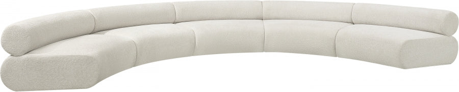 Meridian Furniture - Bale 202" Chenille Fabric Upholstered 5 Piece Modular Sectional - 114Cream-S5A - GreatFurnitureDeal