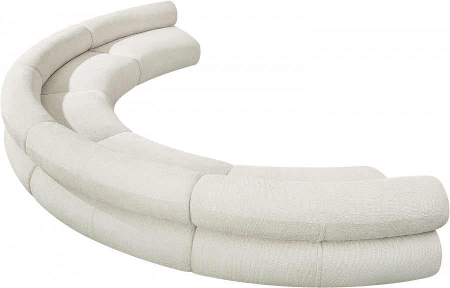 Meridian Furniture - Bale 202" Chenille Fabric Upholstered 5 Piece Modular Sectional - 114Cream-S5A - GreatFurnitureDeal