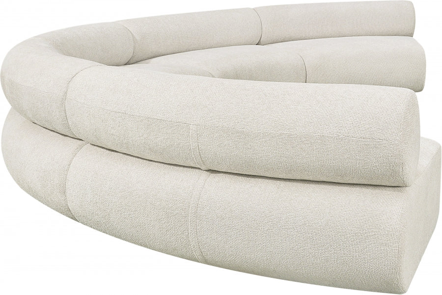 Meridian Furniture - Bale 202" Chenille Fabric Upholstered 5 Piece Modular Sectional - 114Cream-S5A - GreatFurnitureDeal