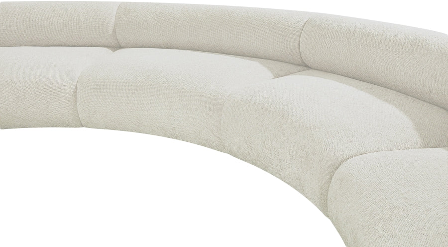 Meridian Furniture - Bale 202" Chenille Fabric Upholstered 5 Piece Modular Sectional - 114Cream-S5A - GreatFurnitureDeal