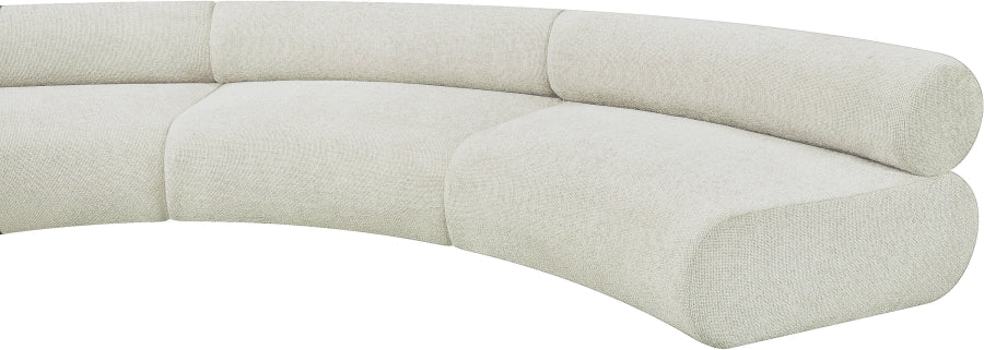 Meridian Furniture - Bale 202" Chenille Fabric Upholstered 5 Piece Modular Sectional - 114Cream-S5A - GreatFurnitureDeal