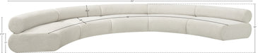 Meridian Furniture - Bale 202" Chenille Fabric Upholstered 5 Piece Modular Sectional - 114Cream-S5A - GreatFurnitureDeal