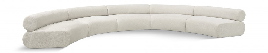 Meridian Furniture - Bale 202" Chenille Fabric Upholstered 5 Piece Modular Sectional - 114Cream-S5A - GreatFurnitureDeal