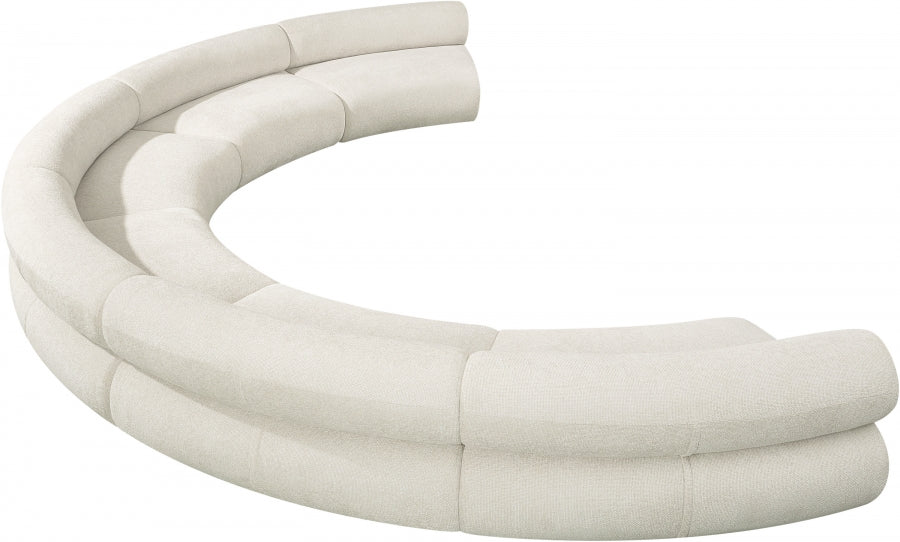 Meridian Furniture - Bale 202" Chenille Fabric Upholstered 6 Piece Modular Sectional - 114Cream-S6A - GreatFurnitureDeal