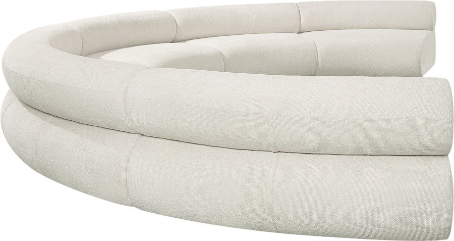 Meridian Furniture - Bale 202" Chenille Fabric Upholstered 6 Piece Modular Sectional - 114Cream-S6A - GreatFurnitureDeal