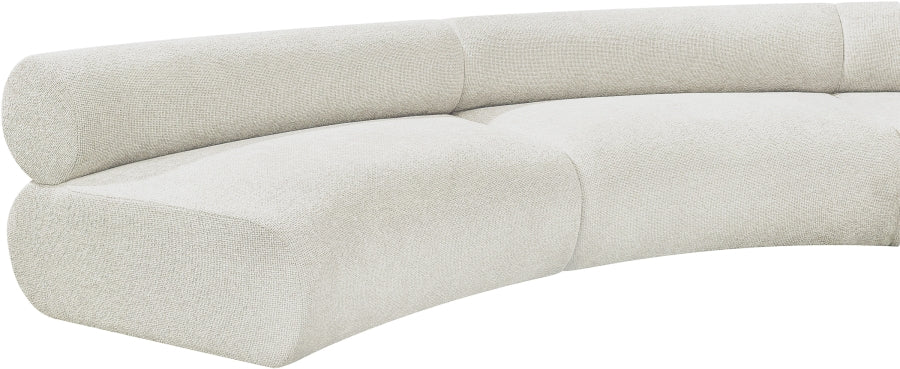 Meridian Furniture - Bale 202" Chenille Fabric Upholstered 6 Piece Modular Sectional - 114Cream-S6A - GreatFurnitureDeal