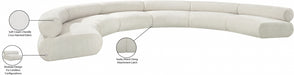 Meridian Furniture - Bale 202" Chenille Fabric Upholstered 6 Piece Modular Sectional - 114Cream-S6A - GreatFurnitureDeal