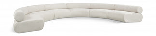 Meridian Furniture - Bale 202" Chenille Fabric Upholstered 6 Piece Modular Sectional - 114Cream-S6A - GreatFurnitureDeal