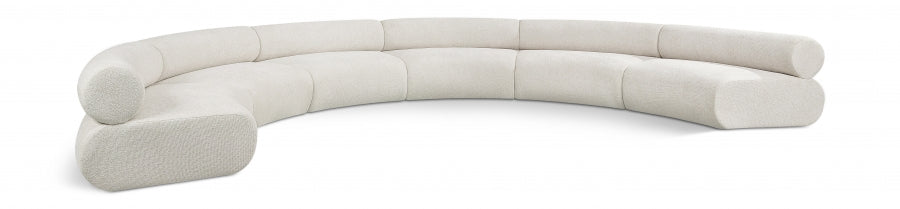 Meridian Furniture - Bale 202" Chenille Fabric Upholstered 6 Piece Modular Sectional - 114Cream-S6A - GreatFurnitureDeal