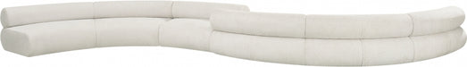 Meridian Furniture - Bale 280" Chenille Fabric Upholstered 6 Piece Modular Sectional - 114Cream-S6B - GreatFurnitureDeal