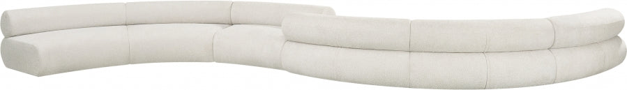 Meridian Furniture - Bale 280" Chenille Fabric Upholstered 6 Piece Modular Sectional - 114Cream-S6B - GreatFurnitureDeal