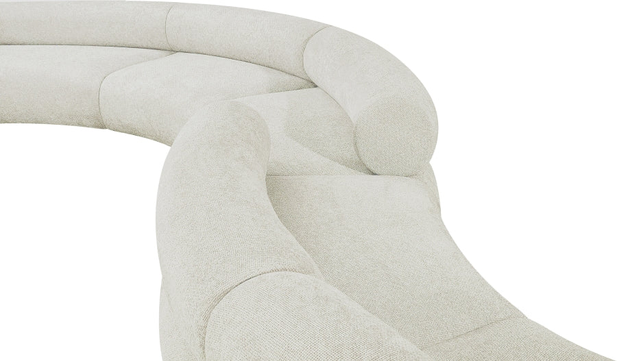 Meridian Furniture - Bale 280" Chenille Fabric Upholstered 6 Piece Modular Sectional - 114Cream-S6B - GreatFurnitureDeal