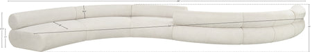Meridian Furniture - Bale 280" Chenille Fabric Upholstered 6 Piece Modular Sectional - 114Cream-S6B - GreatFurnitureDeal