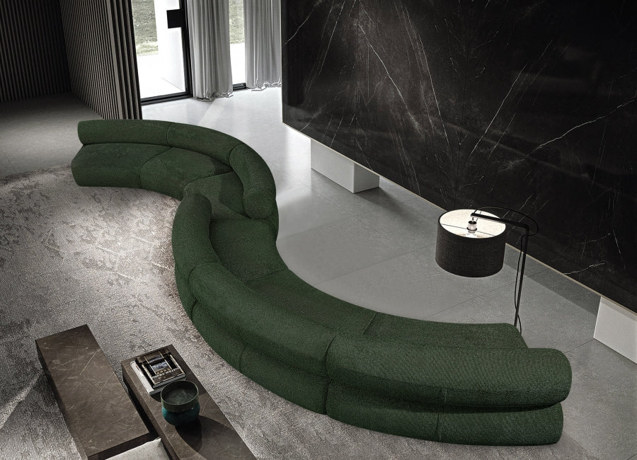 Meridian Furniture - Bale 280" Chenille Fabric Upholstered 6 Piece Modular Sectional - 114Green-S6B - GreatFurnitureDeal