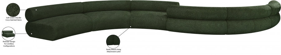Meridian Furniture - Bale 280" Chenille Fabric Upholstered 6 Piece Modular Sectional - 114Green-S6B - GreatFurnitureDeal