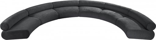 Meridian Furniture - Bale 202" Chenille Fabric Upholstered 6 Piece Modular Sectional - 114Grey-S6A - GreatFurnitureDeal