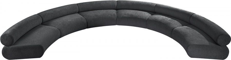 Meridian Furniture - Bale 202" Chenille Fabric Upholstered 6 Piece Modular Sectional - 114Grey-S6A - GreatFurnitureDeal