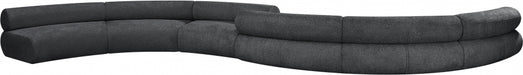 Meridian Furniture - Bale 280" Chenille Fabric Upholstered 6 Piece Modular Sectional - 114Grey-S6B - GreatFurnitureDeal