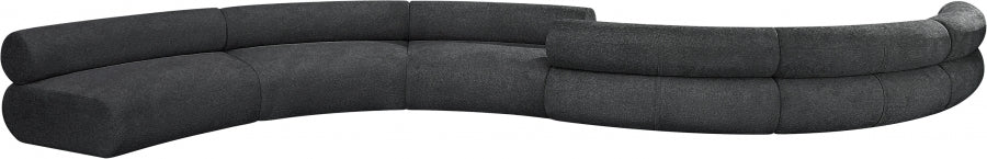 Meridian Furniture - Bale 280" Chenille Fabric Upholstered 6 Piece Modular Sectional - 114Grey-S6B - GreatFurnitureDeal