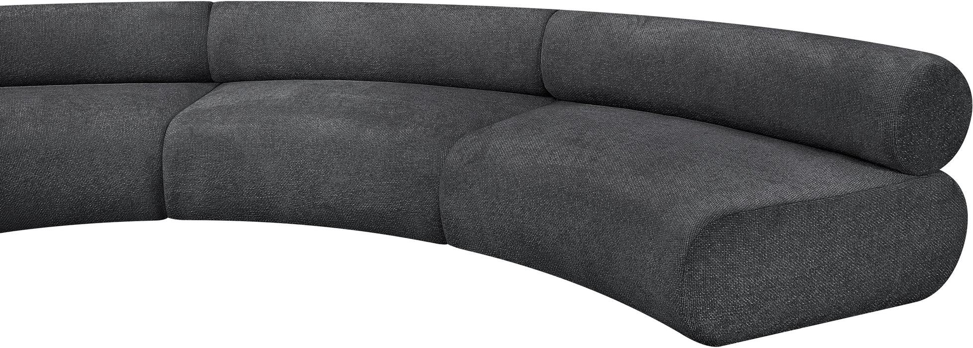 Meridian Furniture - Bale 280" Chenille Fabric Upholstered 6 Piece Modular Sectional - 114Grey-S6B - GreatFurnitureDeal