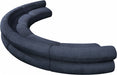 Meridian Furniture - Bale 202" Chenille Fabric Upholstered 5 Piece Modular Sectional - 114Navy-S5A - GreatFurnitureDeal