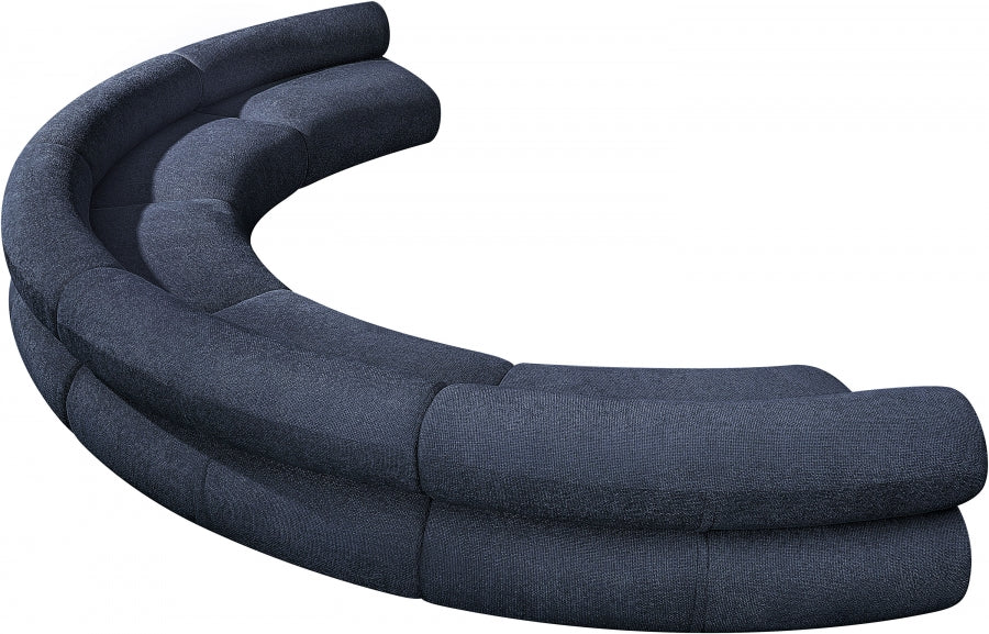 Meridian Furniture - Bale 202" Chenille Fabric Upholstered 5 Piece Modular Sectional - 114Navy-S5A - GreatFurnitureDeal