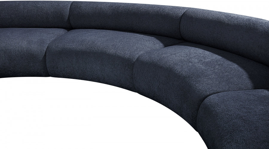 Meridian Furniture - Bale 202" Chenille Fabric Upholstered 5 Piece Modular Sectional - 114Navy-S5A - GreatFurnitureDeal
