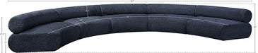 Meridian Furniture - Bale 202" Chenille Fabric Upholstered 5 Piece Modular Sectional - 114Navy-S5A - GreatFurnitureDeal