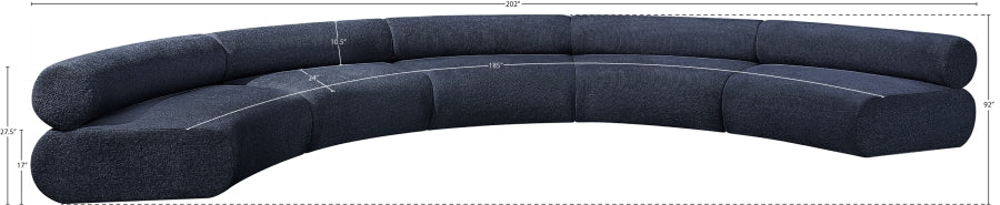 Meridian Furniture - Bale 202" Chenille Fabric Upholstered 5 Piece Modular Sectional - 114Navy-S5A - GreatFurnitureDeal