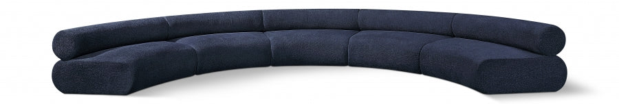 Meridian Furniture - Bale 202" Chenille Fabric Upholstered 5 Piece Modular Sectional - 114Navy-S5A - GreatFurnitureDeal