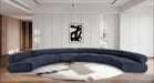 Meridian Furniture - Bale 202" Chenille Fabric Upholstered 6 Piece Modular Sectional - 114Navy-S6A - GreatFurnitureDeal