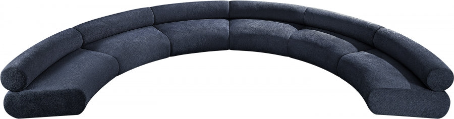 Meridian Furniture - Bale 202" Chenille Fabric Upholstered 6 Piece Modular Sectional - 114Navy-S6A - GreatFurnitureDeal