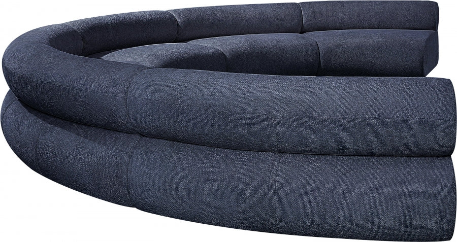 Meridian Furniture - Bale 202" Chenille Fabric Upholstered 6 Piece Modular Sectional - 114Navy-S6A - GreatFurnitureDeal
