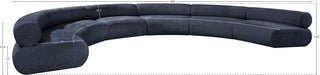 Meridian Furniture - Bale 202" Chenille Fabric Upholstered 6 Piece Modular Sectional - 114Navy-S6A - GreatFurnitureDeal