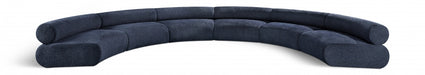 Meridian Furniture - Bale 202" Chenille Fabric Upholstered 6 Piece Modular Sectional - 114Navy-S6A - GreatFurnitureDeal