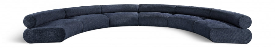 Meridian Furniture - Bale 202" Chenille Fabric Upholstered 6 Piece Modular Sectional - 114Navy-S6A - GreatFurnitureDeal