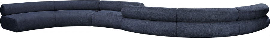 Meridian Furniture - Bale 280" Chenille Fabric Upholstered 6 Piece Modular Sectional - 114Navy-S6B - GreatFurnitureDeal