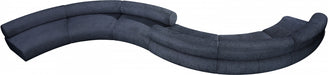 Meridian Furniture - Bale 280" Chenille Fabric Upholstered 6 Piece Modular Sectional - 114Navy-S6B - GreatFurnitureDeal
