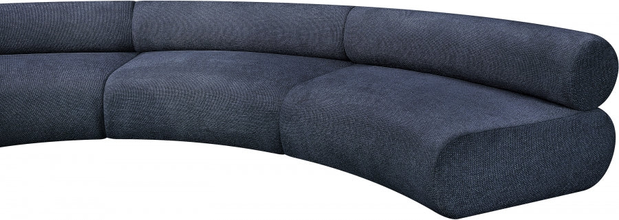 Meridian Furniture - Bale 280" Chenille Fabric Upholstered 6 Piece Modular Sectional - 114Navy-S6B - GreatFurnitureDeal