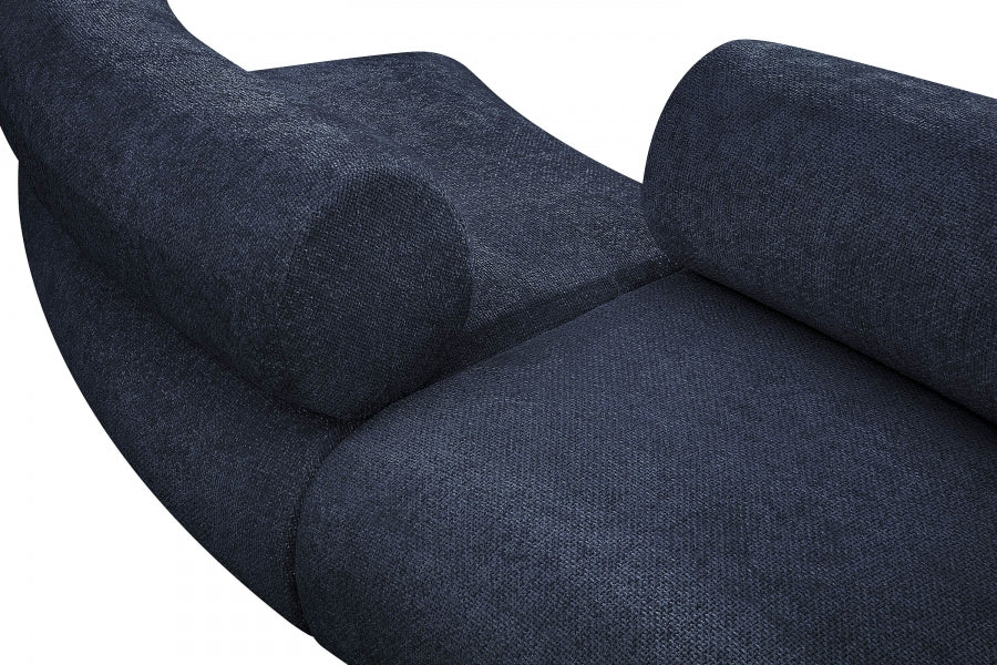 Meridian Furniture - Bale 280" Chenille Fabric Upholstered 6 Piece Modular Sectional - 114Navy-S6B - GreatFurnitureDeal