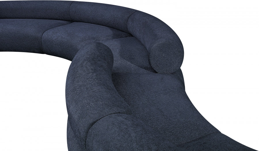 Meridian Furniture - Bale 280" Chenille Fabric Upholstered 6 Piece Modular Sectional - 114Navy-S6B - GreatFurnitureDeal