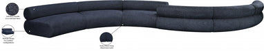 Meridian Furniture - Bale 280" Chenille Fabric Upholstered 6 Piece Modular Sectional - 114Navy-S6B - GreatFurnitureDeal