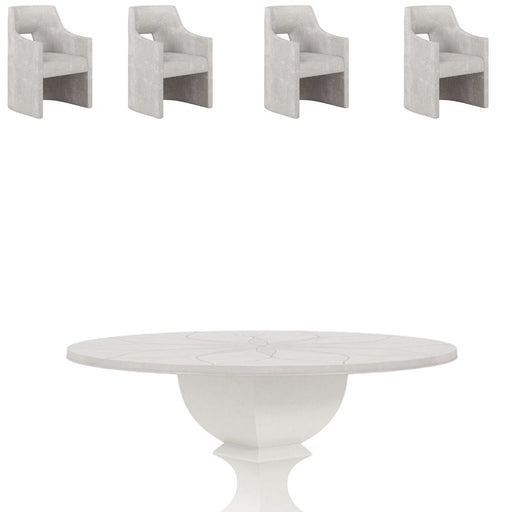 ART Furniture - Mezzanine 5 Piece Round Dining Table Set in Dove Gray - 325225-2249-5SET - GreatFurnitureDeal