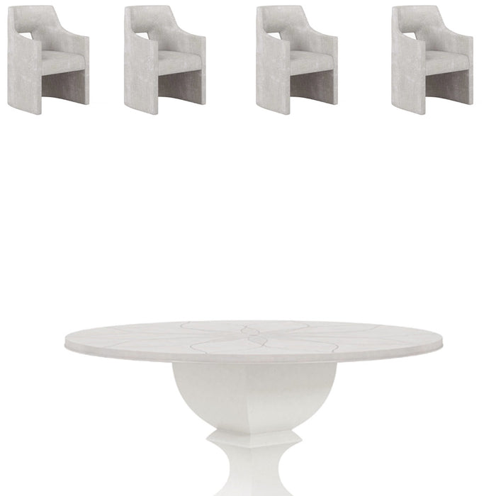 ART Furniture - Mezzanine 5 Piece Round Dining Table Set in Dove Gray - 325225-2249-5SET - GreatFurnitureDeal