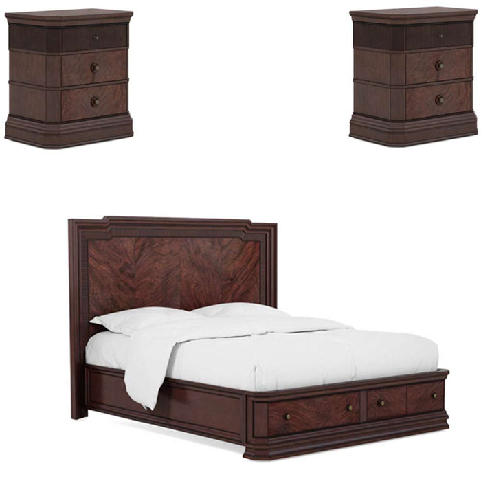 ART Furniture - Revival 3 Piece Eastern King Panel Storage Bedroom Set in Napa Mahogany - 328136-1730-3SET - GreatFurnitureDeal